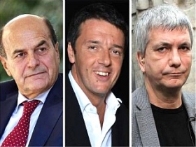 I tre pincipali antagonisti: Bersani, Renzi, Vendola